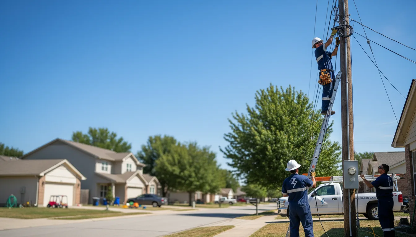 Residential electrician providing installation services in Ennis, TX